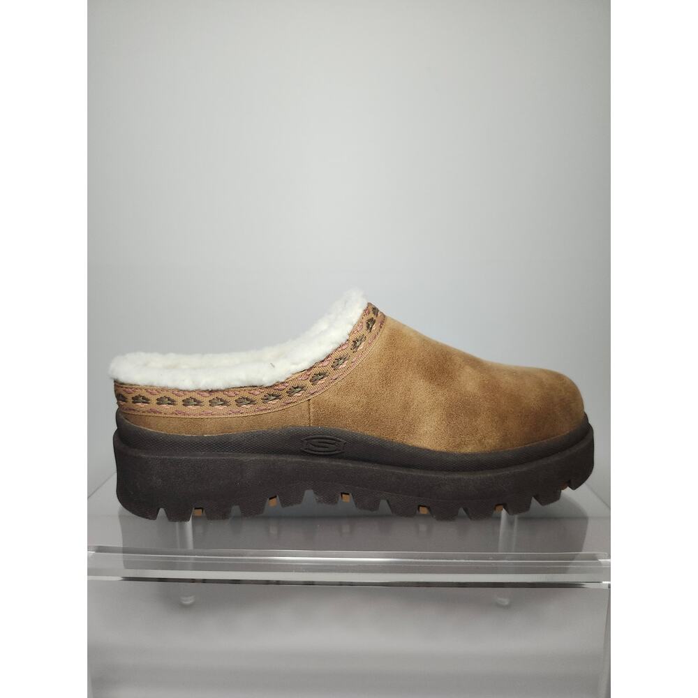 Skechers Women's Platform Mule Clogs Slippers Tan Brown Sz 8.5 NWT Memory Foam - Picture 4 of 16